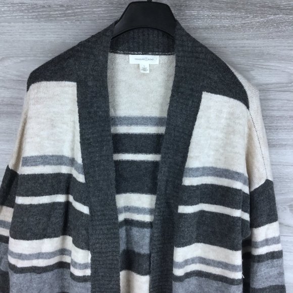 Treasure & Bond Open Front Stripe Knit Sweater - Picture 2 of 5